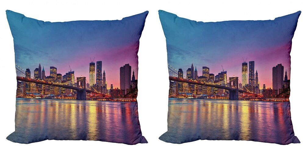 5235 NYC Throw Pillow Cushion Cover Pack of 2, Manhattan New York City